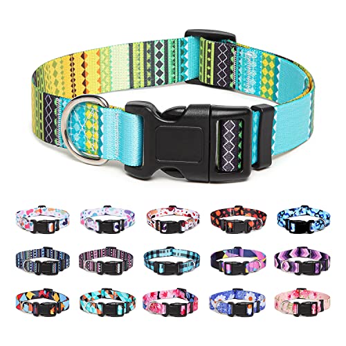 Suredoo Hundehalsband Verstellbares, Weich & Komfort Nylon Hunde Halsband für Kleine Mittlere Große Hunde Welpen Katzen (L, Gelb) von Suredoo