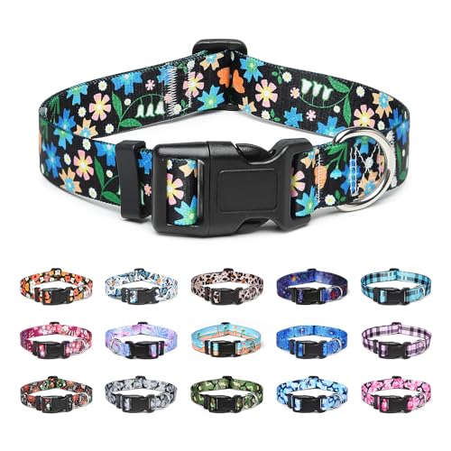 Suredoo Hundehalsband Verstellbares, Weich & Komfort Nylon Hunde Halsband für Kleine Mittlere Große Hunde Welpen Katzen (L, Krampfadern) von Suredoo