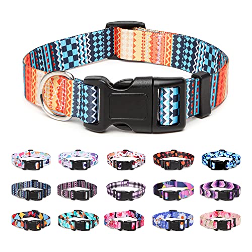 Suredoo Hundehalsband Verstellbares, Weich & Komfort Nylon Hunde Halsband für Kleine Mittlere Große Hunde Welpen Katzen (L, Orange) von Suredoo