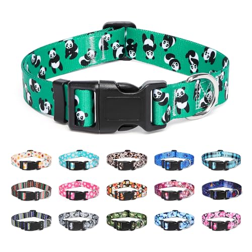 Suredoo Hundehalsband Verstellbares, Weich & Komfort Nylon Hunde Halsband für Kleine Mittlere Große Hunde Welpen Katzen (L, Panda) von Suredoo