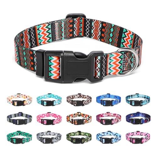 Suredoo Hundehalsband Verstellbares, Weich & Komfort Nylon Hunde Halsband für Kleine Mittlere Große Hunde Welpen Katzen (L, Stammorange) von Suredoo