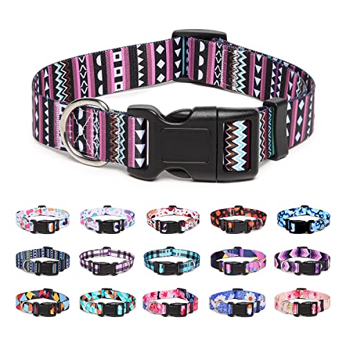 Suredoo Hundehalsband Verstellbares, Weich & Komfort Nylon Hunde Halsband für Kleine Mittlere Große Hunde Welpen Katzen (S, Lila) von Suredoo