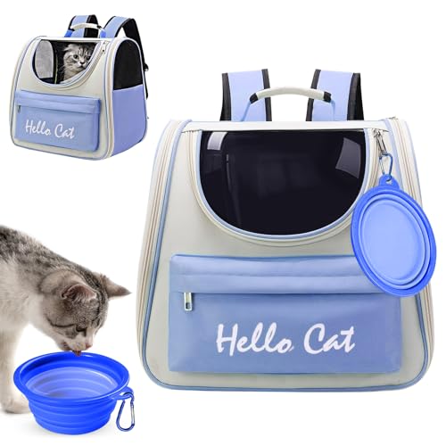 Surmounty Haustiertasche Katze Rucksack, Faltbare Haustier Rucksack Hunderucksack MIT Reisenapf, Haustier Tragetasche für Katzen und Hunde Welpen bis 5KG Surmounty Haustiertasche Katze Rucksack, Faltbare Haustier Rucksack Hunderucksack MIT Reisenapf, Haustier Tragetasche für Katzen und Hunde Welpen bis 5KG von Surmounty