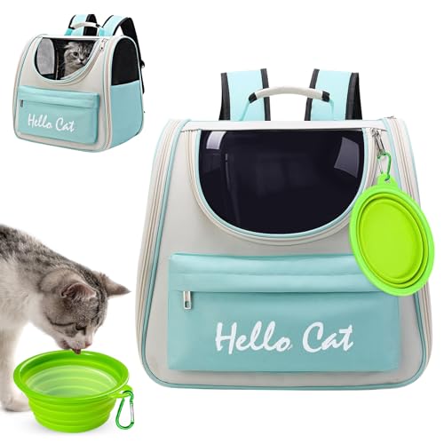 Surmounty Haustiertasche Katze Rucksack, Faltbare Haustier Rucksack Hunderucksack MIT Reisenapf, Haustier Tragetasche für Katzen und Hunde Welpen bis 5KG Surmounty Haustiertasche Katze Rucksack, Faltbare Haustier Rucksack Hunderucksack MIT Reisenapf, Haustier Tragetasche für Katzen und Hunde Welpen bis 5KG von Surmounty