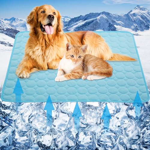 Kühlbett-Matten für Hunde, selbstkühlend, für Hunde und Katzen, für drinnen und draußen, Blau, Größe L Kühlbett-Matten für Hunde, selbstkühlend, für Hunde und Katzen, für drinnen und draußen, Blau, Größe L von Suroomy