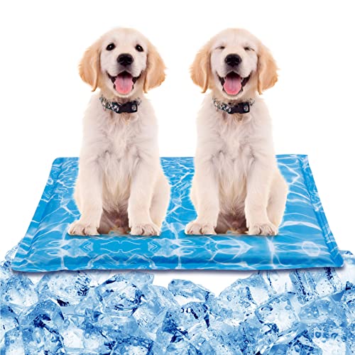 Kühlmatte für Hunde, Wassereinspritzung, Kühlbett-Matten, selbstkühlend, für Hunde, Katzen, drinnen und draußen, Größe M, Blau Kühlmatte für Hunde, Wassereinspritzung, Kühlbett-Matten, selbstkühlend, für Hunde, Katzen, drinnen und draußen, Größe M, Blau von Suroomy