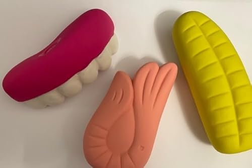 Latex-Hundespielzeug, verschiedene Farben, Retro-Süßigkeiten (Zähne/Garnele/Banane) von Surrey Feed