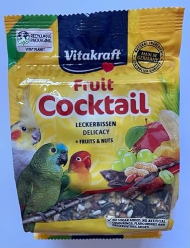 Vitakraft Früchte Cocktail Mit Früchte & Muttern 250g (Einzel Paket) - Für Papageien Und Sittiche von Surrey Feed