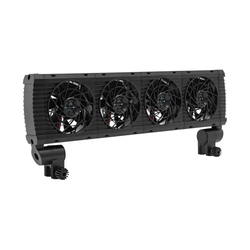 Susoso Ventilatoren, Aquarium Ventilator mit Adapter 4 Lüfterköpfe Reduzierte Wassertemperatur 2~5℃ für Süß- 38.8x15x3.5cm Schwarz von Susoso