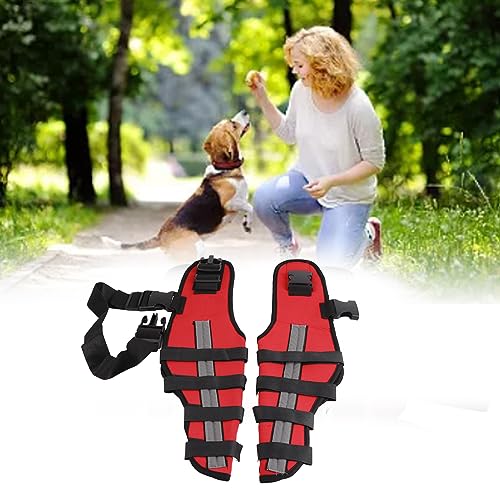 SustVita Hunde-Kniebandage, verstellbare Hundebeinbandage mit elastischen, stoßfesten Haustier-Knieschützern und reflektierenden Streifen für Hunde und Haustiere (M) von SustVita