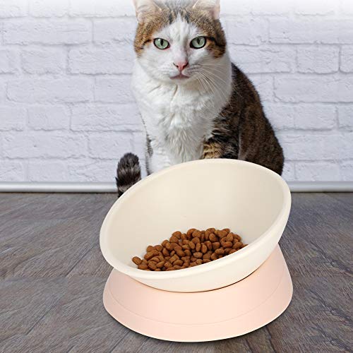 SustVita Leicht zu reinigender Katzennapf, geneigtes Design mit rutschfester Unterseite, idealer Futterspender für Hunde und Katzen, abnehmbar für Komfort von SustVita