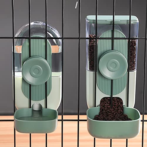 Sustvita Automatische Haustiernahrung Wasserspender, Gravitation Haustierfuttermittel für Katzen mit hängenden Schalen für Welpenkätzchen Kaninchen Chinchilla Hedgehog Frettchen von SustVita