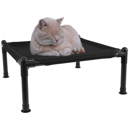 Erhöhtes Katzenbett, Metallrahmen, erhöhtes Haustierbett, 49 x 49 x 19 cm, erhöhtes Kühlbett für kleine Hunde, mit rutschfesten Füßen, leicht, tragbar, Outdoor-Bett für Reisen, Garten (Oxford) Erhöhtes Katzenbett, Metallrahmen, erhöhtes Haustierbett, 49 x 49 x 19 cm, erhöhtes Kühlbett für kleine Hunde, mit rutschfesten Füßen, leicht, tragbar, Outdoor-Bett für Reisen, Garten (Oxford) von Sutowe