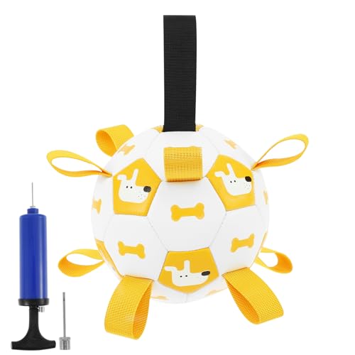 Fußballhund, Ball für Hunde mit Griff, 15 cm, Wasserspielzeug für Hunde, interaktiv, mit Ballpumpe und Luftnadel für Hunde, Outdoor, Innen, Trainingsspiel Fußballhund, Ball für Hunde mit Griff, 15 cm, Wasserspielzeug für Hunde, interaktiv, mit Ballpumpe und Luftnadel für Hunde, Outdoor, Innen, Trainingsspiel von Sutowe