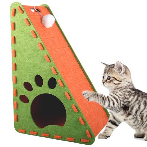 Kratzbrett Katze, 40cm Hohe L Förmige Kratzpappe für Katzen mit Ball, Vertikaler kratzpappe für Katzen, Langlebiges Filzstoff Katzenkratzbrett, Katzenspielzeug zum Schutz von Möbeln und Sofas Kratzbrett Katze, 40cm Hohe L Förmige Kratzpappe für Katzen mit Ball, Vertikaler kratzpappe für Katzen, Langlebiges Filzstoff Katzenkratzbrett, Katzenspielzeug zum Schutz von Möbeln und Sofas von Sutowe