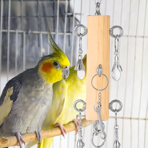 Papageienspielzeug, hängendes Vogel-Kauspielzeug mit Edelstahlketten und Haken, dekoratives Ara-Schaukelspielzeug, Puzzle, interaktives Spielzeug für Sittiche, Kakadus Papageienspielzeug, hängendes Vogel-Kauspielzeug mit Edelstahlketten und Haken, dekoratives Ara-Schaukelspielzeug, Puzzle, interaktives Spielzeug für Sittiche, Kakadus von Sutowe