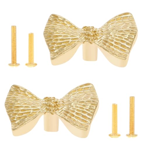 Sutowe 2 Stück Bogen-Schubladenknöpfe, Vintage Schranktürknöpfe, hochhärter Messing-Bogen-Kommodenknauf, eleganter Schubladengriff für Zuhause, Schlafzimmer, Küche, Büro(Gold) von Sutowe