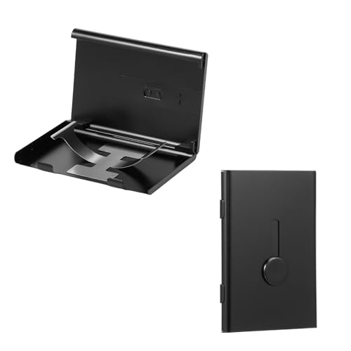 Sutowe 2pcs Visitenkartenetui aus Metall, Slim Visitenkartenetui für Männer & Frauen, Pocket Metall Kartenetui, Professionelle Visitenkartenetuis mit Schiebefunktion für Geschäftstreffen von Sutowe
