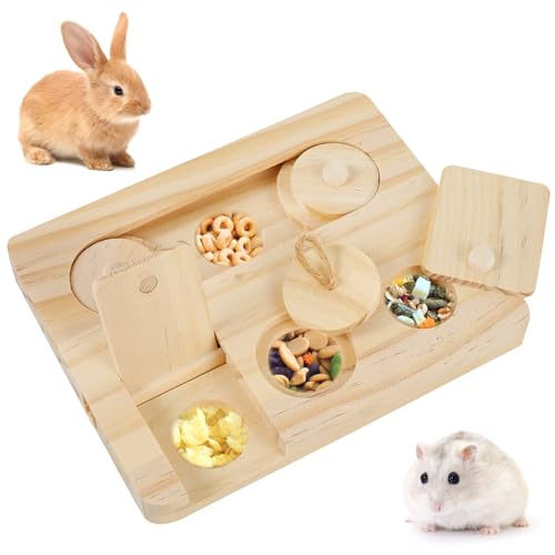 Sutowe Meerschweinchen-Spielzeug für Futtersuche, Holz, Hamster, Kaninchen, Puzzle-Spielzeug, 6-in-1, interaktiver Leckerli-Spender, Spielzeug, geistige Stimulation, Rattenspielzeug, 18 x 14 x 2 cm, Sutowe Meerschweinchen-Spielzeug für Futtersuche, Holz, Hamster, Kaninchen, Puzzle-Spielzeug, 6-in-1, interaktiver Leckerli-Spender, Spielzeug, geistige Stimulation, Rattenspielzeug, 18 x 14 x 2 cm, von Sutowe