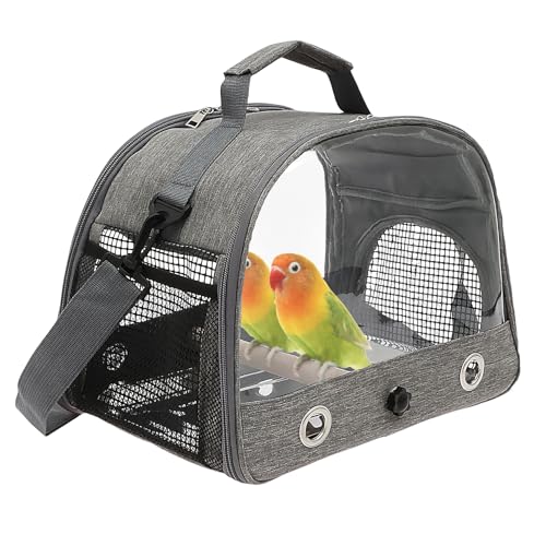 Vogeltransporttasche Tragbare Vogeltragetasche Atmungsaktiver Papageienkäfig mit Sitzstange + Fenster für Papageien, Sittiche, Nymphensittiche und andere kleine Wandern Camping von Sutowe