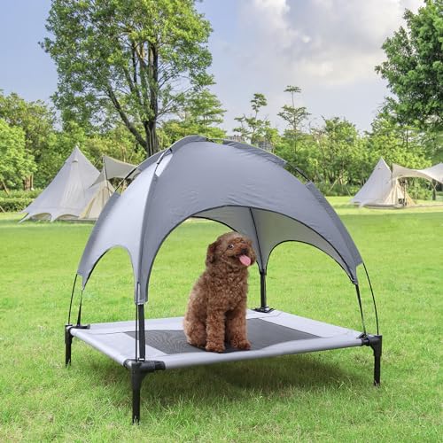 Suusolny 2-in-1 Outdoor Hundebett mit Baldachin Hundeliege & Hundesofa Wasserdichtes Hundezelt Erhöhte Haustierbett Anti-Rutsch Fußpolster für kleine & große Haustiere Maße 76x76x61 cm Suusolny 2-in-1 Outdoor Hundebett mit Baldachin Hundeliege & Hundesofa Wasserdichtes Hundezelt Erhöhte Haustierbett Anti-Rutsch Fußpolster für kleine & große Haustiere Maße 76x76x61 cm von Suusolny