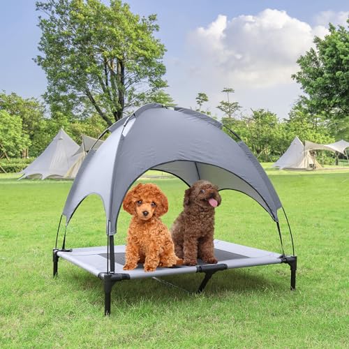 Suusolny 2-in-1 Outdoor Hundebett mit Baldachin Hundeliege & Hundesofa Wasserdichtes Hundezelt Erhöhte Haustierbett Anti-Rutsch Fußpolster für kleine & große Haustiere Maße 92x92x76cm Suusolny 2-in-1 Outdoor Hundebett mit Baldachin Hundeliege & Hundesofa Wasserdichtes Hundezelt Erhöhte Haustierbett Anti-Rutsch Fußpolster für kleine & große Haustiere Maße 92x92x76cm von Suusolny