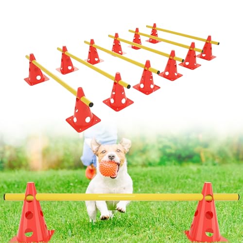 Suusolny 6er Sports Steckhürdenset Höhenverstellbar Agility Hürden Steckhürden Set für Kinder Hunde Agility Training Koordinationstraining,Ink.12 Kegel + 6 Stangen Suusolny 6er Sports Steckhürdenset Höhenverstellbar Agility Hürden Steckhürden Set für Kinder Hunde Agility Training Koordinationstraining,Ink.12 Kegel + 6 Stangen von Suusolny