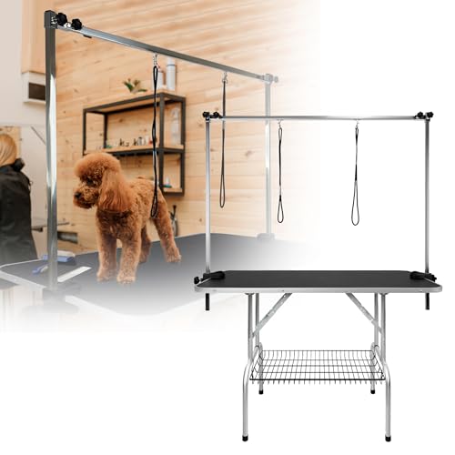 Suusolny Klappbarer Trimmtisch Höhenverstellbarer Hundefriseur Tisch Mit Sicherheitsarm & Lagerung Ablage Haustier Schertisch für Tierpflegesalon & Heimgebrauch, Schwarz,113x60x175cm-Große Suusolny Klappbarer Trimmtisch Höhenverstellbarer Hundefriseur Tisch Mit Sicherheitsarm & Lagerung Ablage Haustier Schertisch für Tierpflegesalon & Heimgebrauch, Schwarz,113x60x175cm-Große von Suusolny
