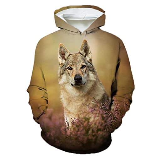 Unisex Lustige 3D Druck Niedlich Tier Hund Hoodie Haustier Hund Grafik Kapuzenpullover Sweatshirt 3L von Suwequest