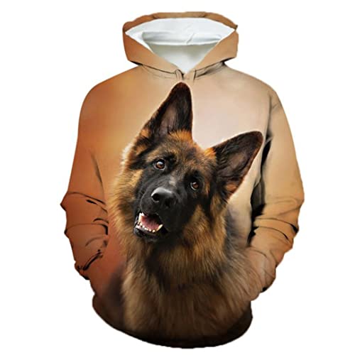 Unisex Lustiger 3D-Druck Niedlich Tier Hund Hoodie Haustier Hund Grafik Kapuzenpullover 4 XS von Suwequest