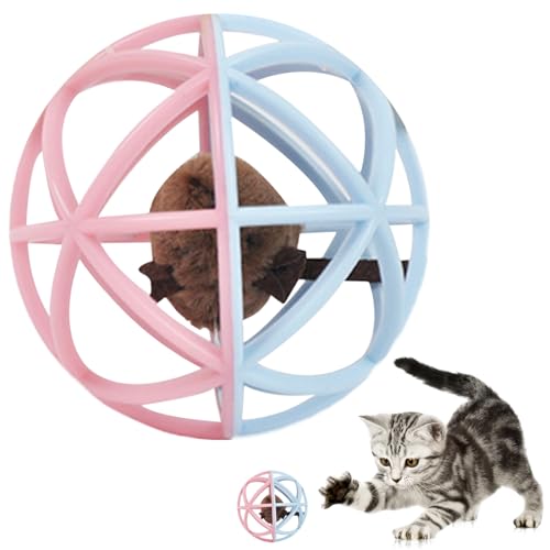 Katzen Spielzeugbällchen Interaktive Spielzeugkatze Mausspielzeug Plastikball Katzen Spielzeugbällchen simulierte Sound Katzen Bälle lustige quietschende Maus -Katzenspielzeug zum Spielen, Jagen von Suxdlan