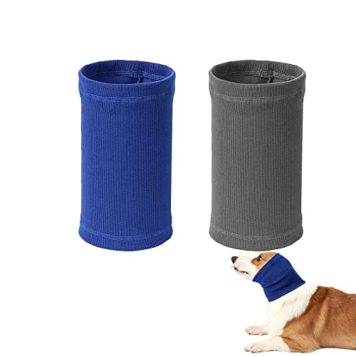 2 Stück Hunde Schlauchschal, Haustier Ohrenschützer zur Linderung von Angstzuständen, beruhigender Hund, Hoodie, Lärmschutz, Nacken und Ohrenwärmer für Hunde und Katzen (Blau + Grau) von Suxgumoe
