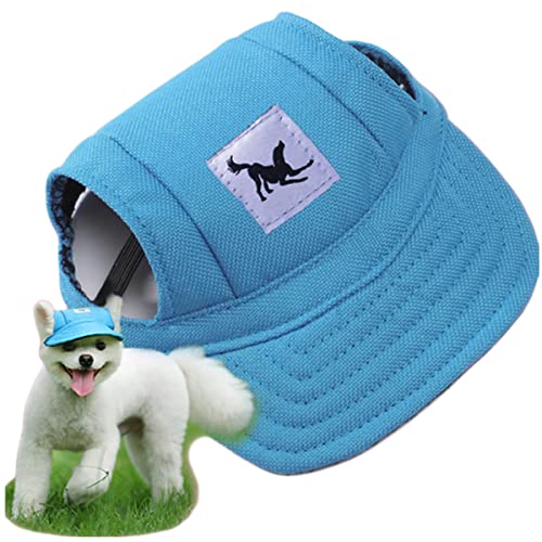 Hunde Baseballmütze, Verstellbar Outdoor Sport Hunde Sonnenhut Hundecap mit Ohrlöchern für Haustiere Hund Katze (Blau, L) von Suxgumoe