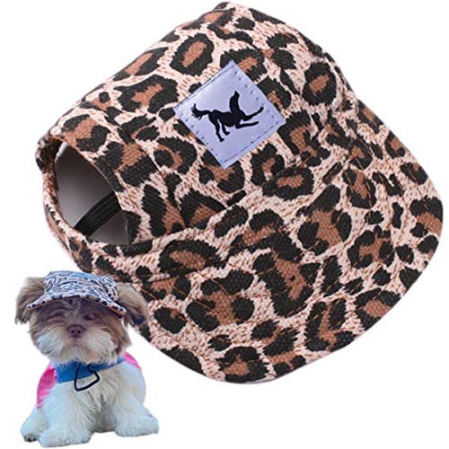 Hunde Baseballmütze, Verstellbar Outdoor Sport Hunde Sonnenhut Hundecap mit Ohrlöchern für Haustiere Hund Katze (Leopard, S) von Suxgumoe