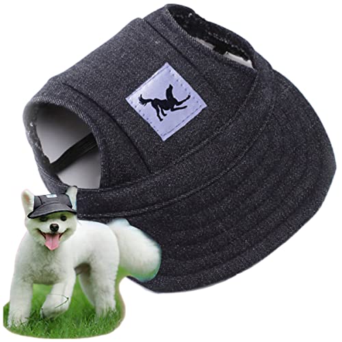 Hunde Baseballmütze, Verstellbar Outdoor Sport Hunde Sonnenhut Hundecap mit Ohrlöchern für Haustiere Hund Katze (schwarz, L) von Suxgumoe