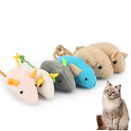 Katzenspielzeug mit Katzenminze Maus, 6 Stück Kauspielzeug kleine Mäuse interaktives Spielzeug Federn Teaser Indoor Set für Kätzchen von Suxgumoe