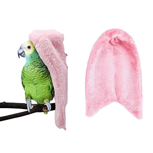 Suxgumoe Komfort Ecke Fleece Vogeldecke, Vogelnest Hängendes Spielzeug, Warmes Vogelnest für Käfig, Hängende Hängematte Spielzeug für Sittiche Nymphensittich Taube (Klein, Rosa) von Suxgumoe