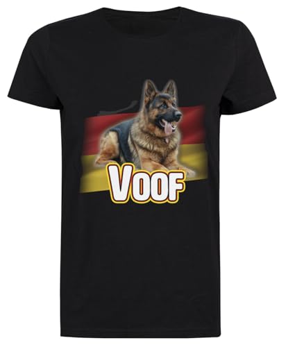 Voof Shirt German Sheppard Schwarzes Kurzarm-T-Shirt Für Damen von Suzetee