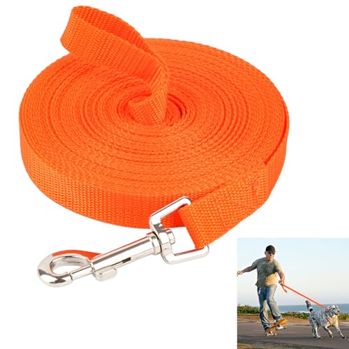 Schleppleine 10m für Hunde,Lange Hundeleine für Training und Outdoor,Ausbildungsleine für Kleine bis Große Hunde,Robuste Nylon Hundeleine mit Handschlaufe und D-Karabiner (Orange) Schleppleine 10m für Hunde,Lange Hundeleine für Training und Outdoor,Ausbildungsleine für Kleine bis Große Hunde,Robuste Nylon Hundeleine mit Handschlaufe und D-Karabiner (Orange) von Svalor