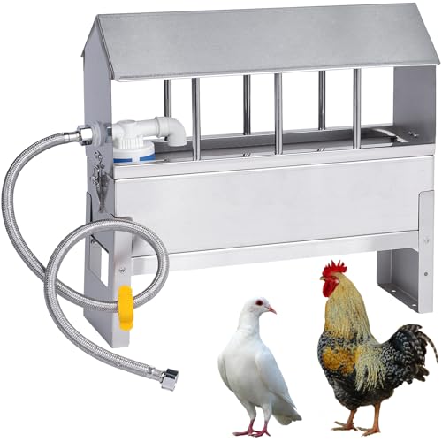 Svauoumu Automatischer Hühner-Tränkeautomat aus Edelstahl, Geflügel-Tränkespender mit Schwimmerventil-Kit und Standfüßen, Hühner-Tränkeautomat für Tauben, Enten, Gänse Svauoumu Automatischer Hühner-Tränkeautomat aus Edelstahl, Geflügel-Tränkespender mit Schwimmerventil-Kit und Standfüßen, Hühner-Tränkeautomat für Tauben, Enten, Gänse von Svauoumu