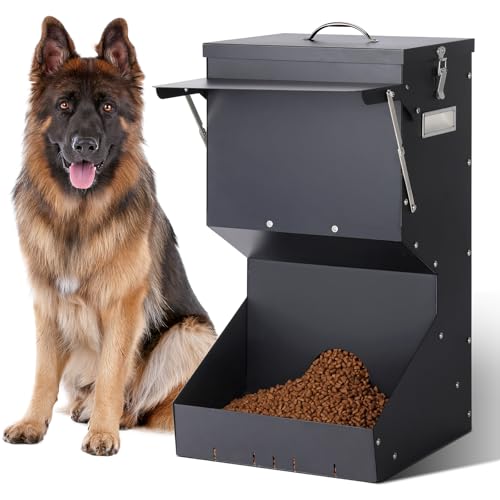 Automatische Hundefütterung im Freien hängende Haustierfutter-Feeder große Rasse 25 lbs, galvanisierte Schwerkraft-Feeder für Hunde Metall Selbstfütterung Hundefutter-Spender für Hunde von Svauoumu