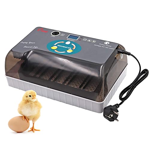 Brutmaschine Vollautomatisch Egg Incubator,Professionelle LED Beleuchtung Eier Inkubator,Temperatur Kontrolle,für GeflüGel Enten HüHner 9-35 Eier (Eu) von Svauoumu