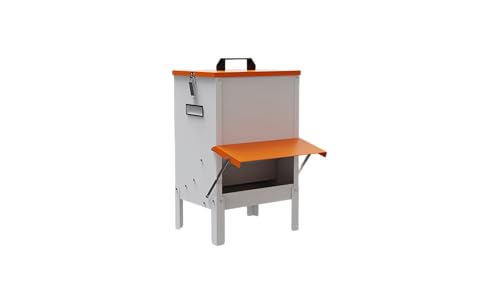 Svauoumu 22 kg Automatischer Futterautomat Hühner Wandmontierter Geflügelfutterautomat, kein Abfallgeflügelfutterautomat, Hochbelastbarer Regenfester Futterautomat für Hühner, Enten, Gänseputen von Svauoumu