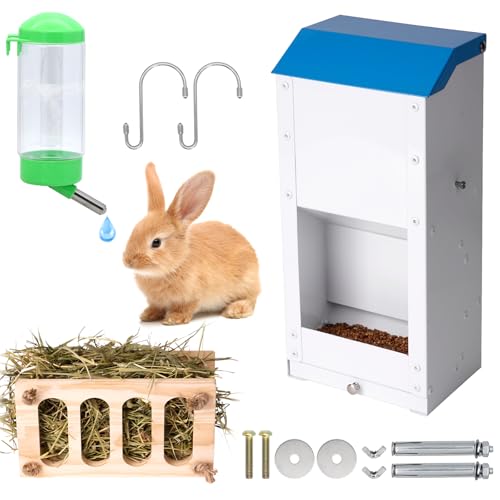 Svauoumu 3,5 Kg Kaninchen Futterautomaten Set, Meerschweinchen-Heuraufe Mit Trinkflasche, Geeignet FüR Kaninchen, Meerschweinchen, Frettchen, Kleines Rektales Haustier Svauoumu 3,5 Kg Kaninchen Futterautomaten Set, Meerschweinchen-Heuraufe Mit Trinkflasche, Geeignet FüR Kaninchen, Meerschweinchen, Frettchen, Kleines Rektales Haustier von Svauoumu