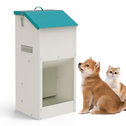 Svaoumu Verzinkter Automatischer Hundefutter-Spender 6 kg Außen-Schwerkraft-Metallfutter-Spender für Welpen, Katzen und Hunde von Svauoumu