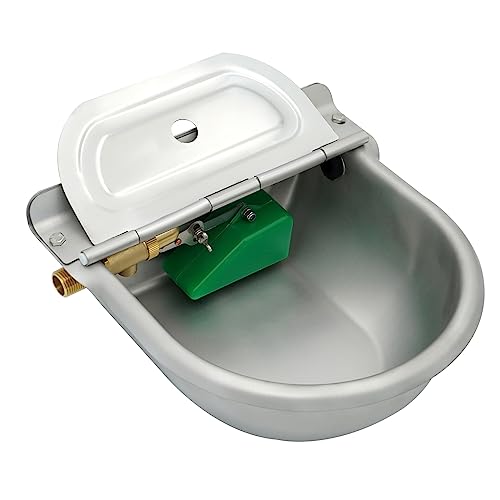 Svauoumu Pferdetränke mit Schwimmer, 4 Liter Viehtränke aus rostfreiem Stahl mit 1/2" Messing Schwimmerventil für Rinder, Schafe, Hunde, Pferde, Alpakas von Svauoumu