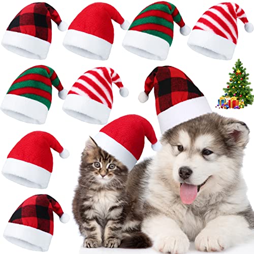 8 Stück Haustier Weihnachtsmütze Hund Katze Weihnachtsmütze Haustier Kostüme Hut Urlaub Party Niedliche Kostüme für Welpen Kätzchen kleine Hunde und Katzen (Gemischtes Muster) von Svee