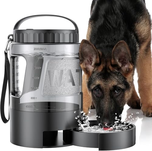 Hunde-Wasserflasche, Reiseschüssel, groß, tragbar, für Camping, Wandern, Reisen, Strand, Parkplatz, auslaufsicher, 2,7 l Hunde-Wasserflasche, Reiseschüssel, groß, tragbar, für Camping, Wandern, Reisen, Strand, Parkplatz, auslaufsicher, 2,7 l von SwSun