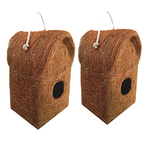 Pure Nest Vogelhaus, reine Handarbeit, Typ: Kokosfaser, Farbe: Braun, Größe, 2 Stück (groß) von Swadeshi Desire