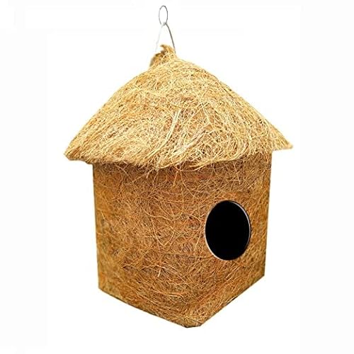 Sicherstes Bio Vogelnest Classic Hütte Vogelhaus Rein handgefertigtes Nest für alle kleinen Vögel - (klein) von Swadeshi Desire